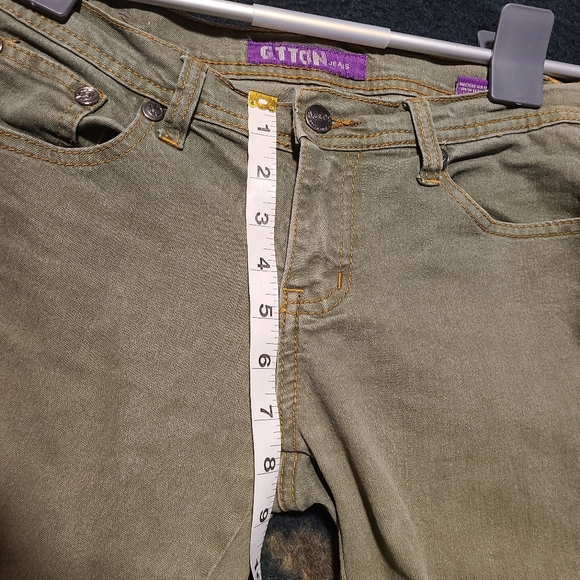 G-TTON Size 7/8 Army Green Skinny Jeans - Picture 9 of 10